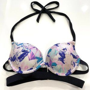 VICTORIA'S SECRET Floral Push- Up Bikini Top- 34 B